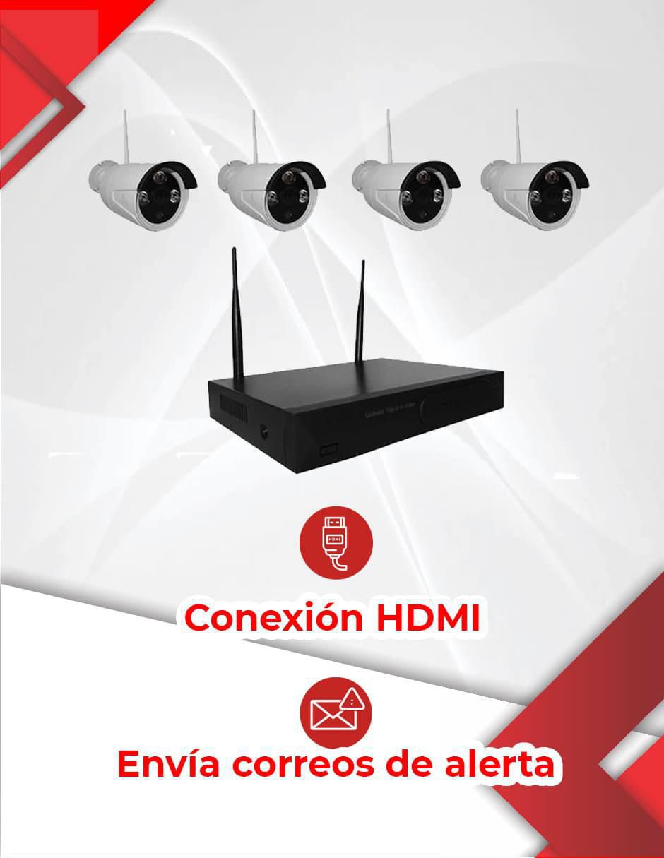 Kit 4 cámaras de seguridad Secucore alámbrica Full HD 90° con capacidad para grabar para interior y exterior
