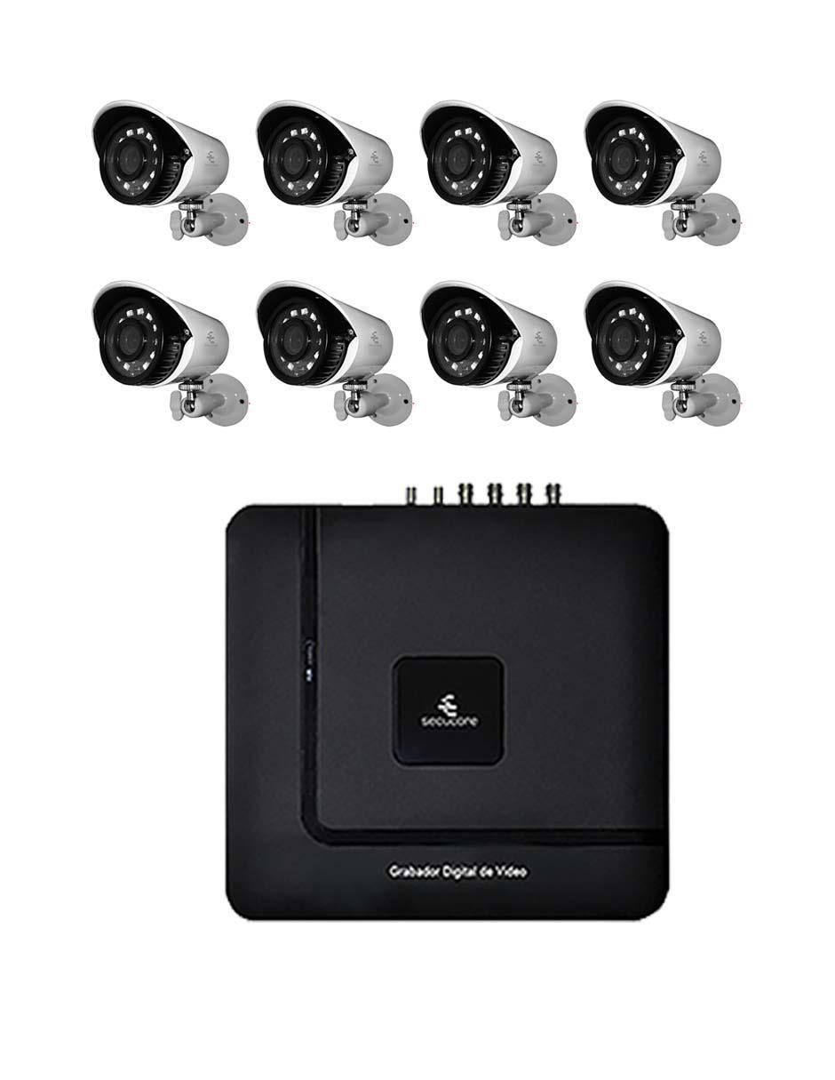 Kit 8 cámaras de seguridad Secucore inalámbrica Full HD 90° con capacidad para grabar visión nocturna para interior y exterior