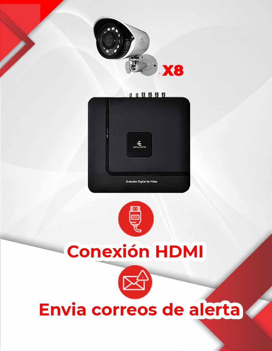 Kit 8 cámaras de seguridad inalámbrica Full HD 90° con capacidad para grabar visión nocturna para interior y exterior Kit 8 cámaras de seguridad inalámbrica Full HD 90° con capacidad para grabar visión nocturna para interior y exterior