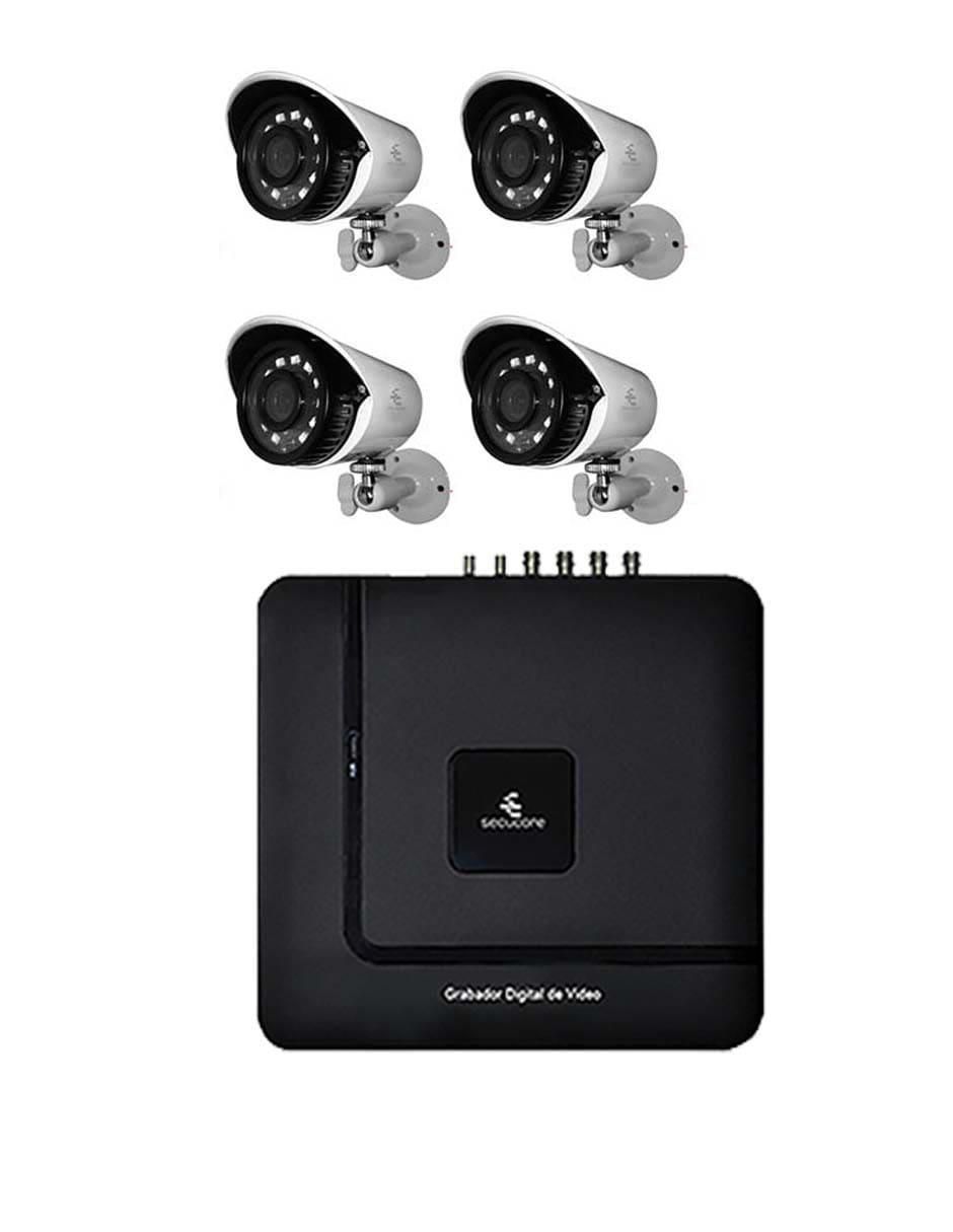 Kit 4 cámaras de seguridad Secucore alámbrica Full HD 90° con capacidad para grabar para interior y exterior