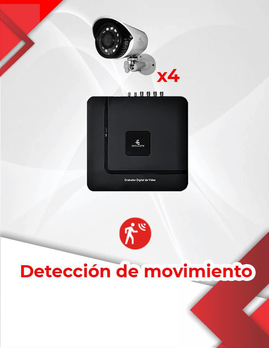 Kit 4 cámaras de seguridad Secucore alámbrica Full HD 90° con capacidad para grabar para interior y exterior