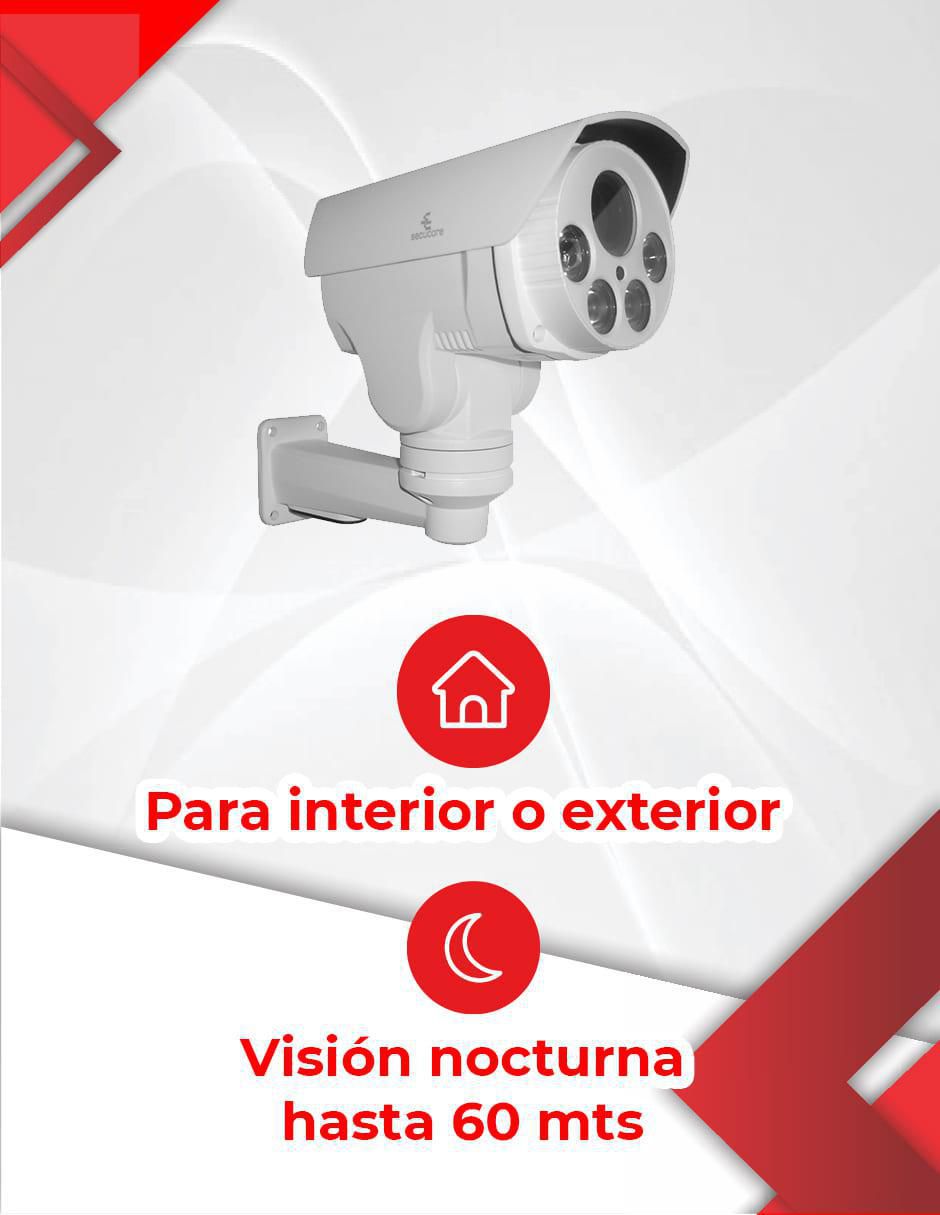 Cámara individual de seguridad Secucore inalámbrica Full HD 90° para interior y exterior