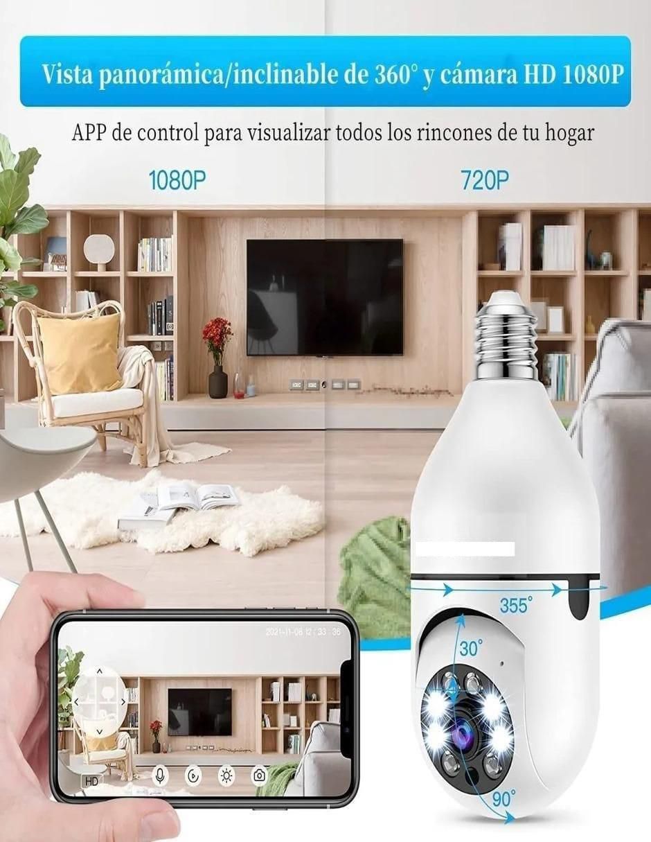 Cámara individual de seguridad Genérica alámbrica Full HD 360° con capacidad para grabar para interior y exterior