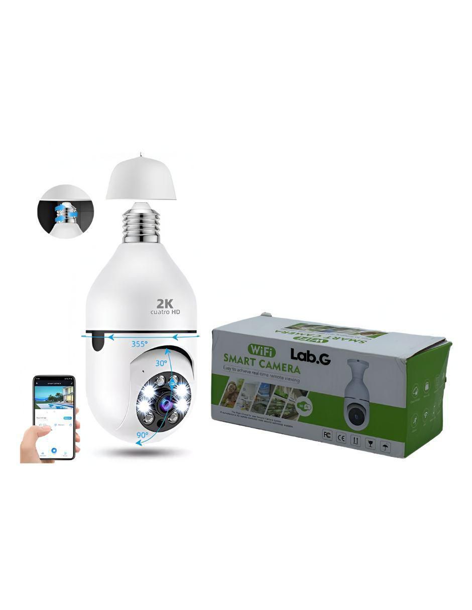 Cámara individual de seguridad alámbrica Full HD 360° con capacidad para grabar para interior y exterior