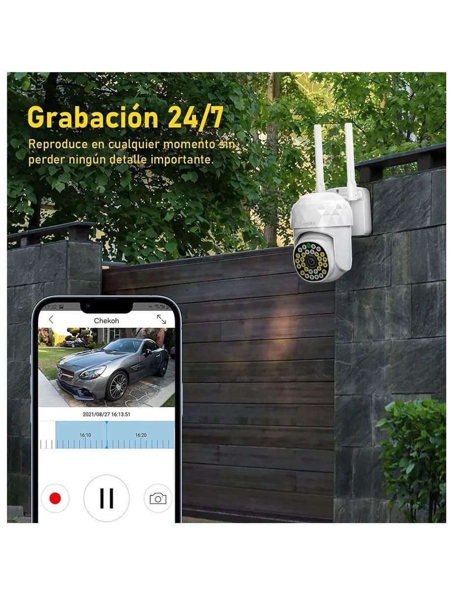 Cámara de seguridad inalámbrica HD 90° con capacidad para grabar para interior y exterior 2