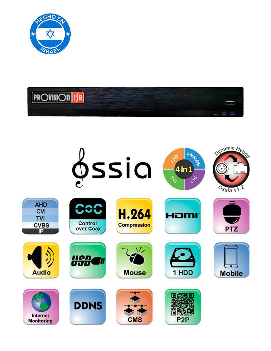 DVR 4 canales de seguridad inalámbrica Full HD 57° a 47° con capacidad para grabar para interior DVR 4 canales de seguridad inalámbrica Full HD 57° a 47° con capacidad para grabar para interior