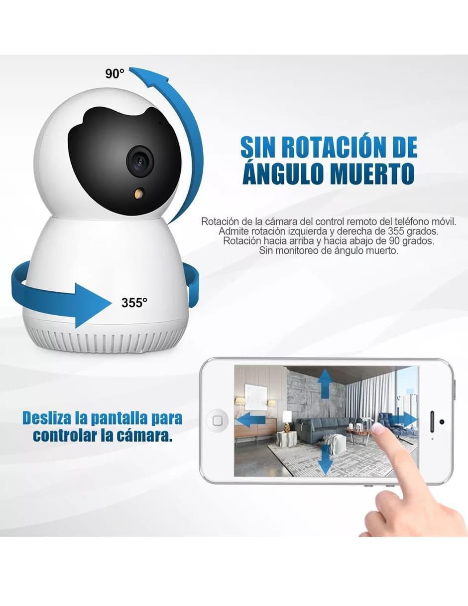 Cámara individual de seguridad alámbrica Full HD 360° con capacidad para grabar para interior y exterior