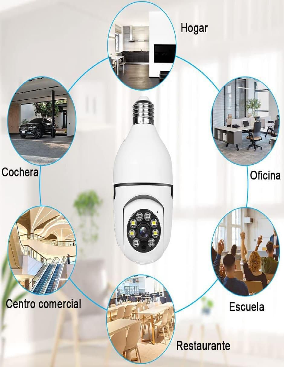 Cámara individual de seguridad Genérica inalámbrica Full HD 360° con capacidad para grabar para interior y exterior