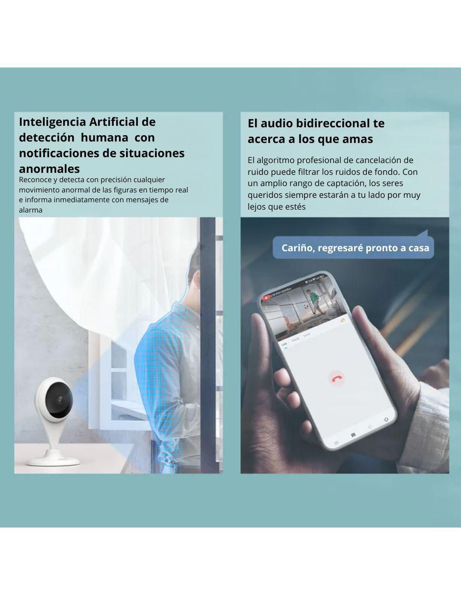 Cámara Wi-Fi de seguridad alámbrica Full HD 120° a 170° con capacidad para grabar para interior y exterior