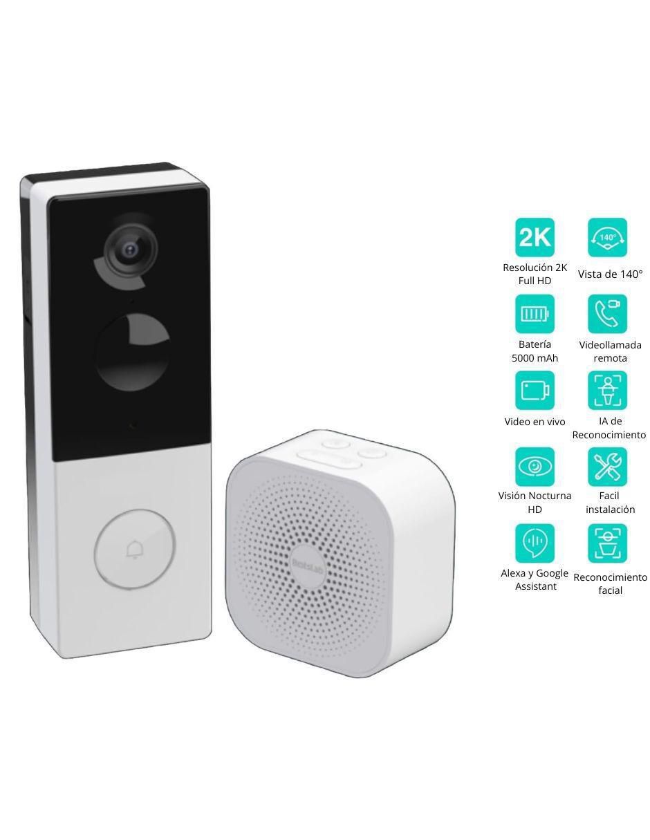 Cámara con timbre de seguridad 360 inalámbrica HD 120° a 170° con capacidad para grabar para exterior