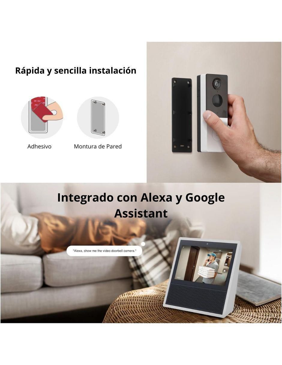 Cámara con timbre de seguridad 360 inalámbrica HD 120° a 170° con capacidad para grabar para exterior