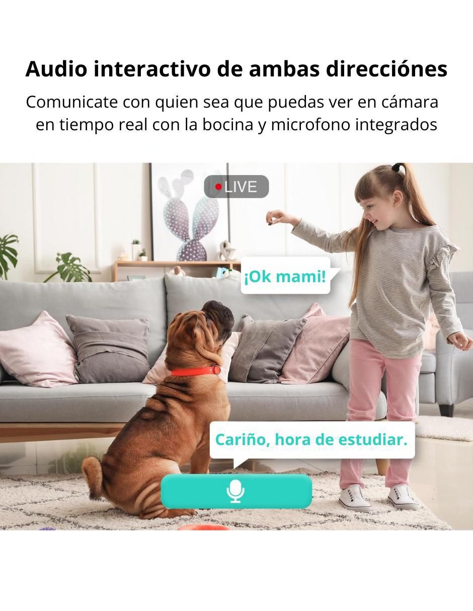 Cámara Wi-Fi de seguridad inalámbrica HD ° con capacidad para grabar para interior