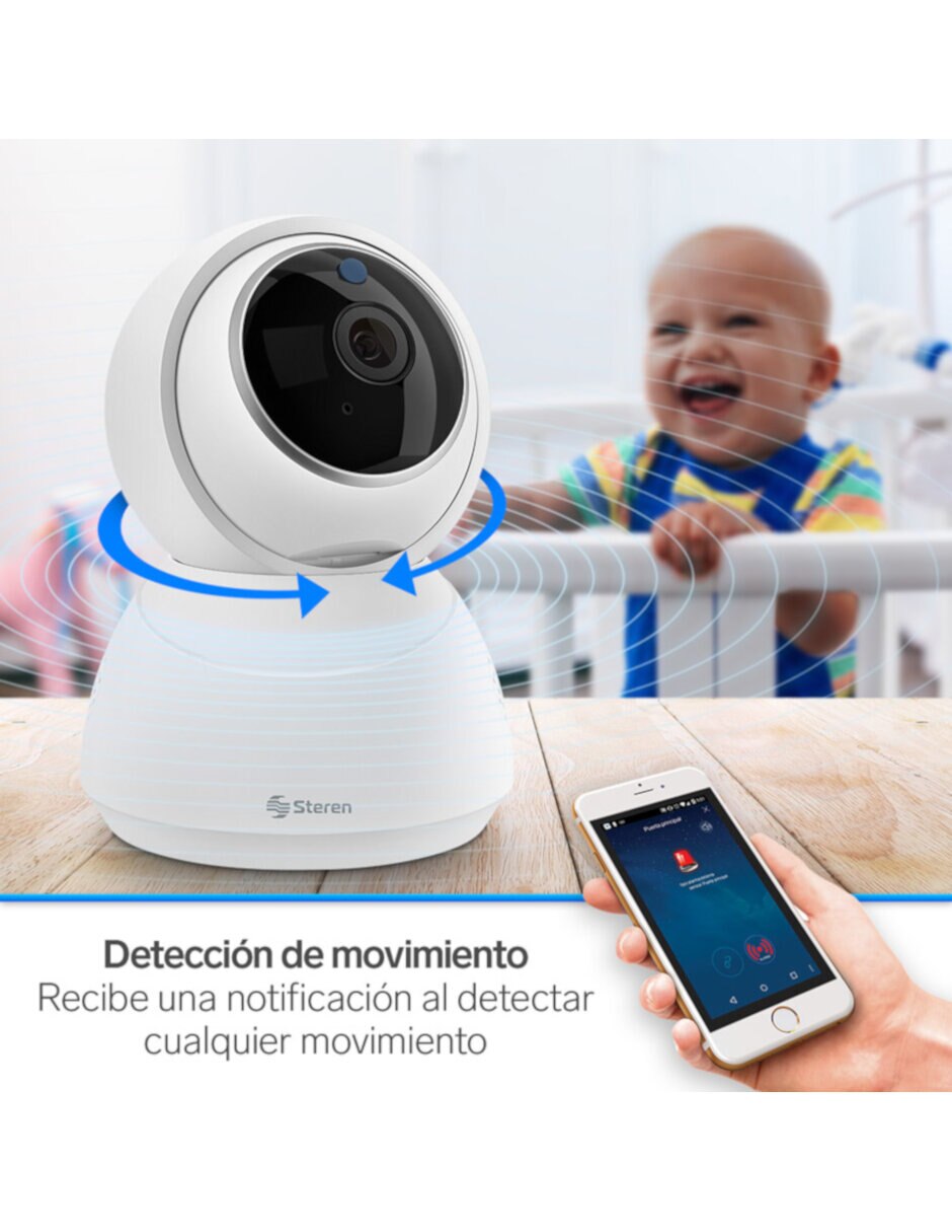 Cámara individual de seguridad Steren inalámbrica Full HD 360° con capacidad para grabar para interior