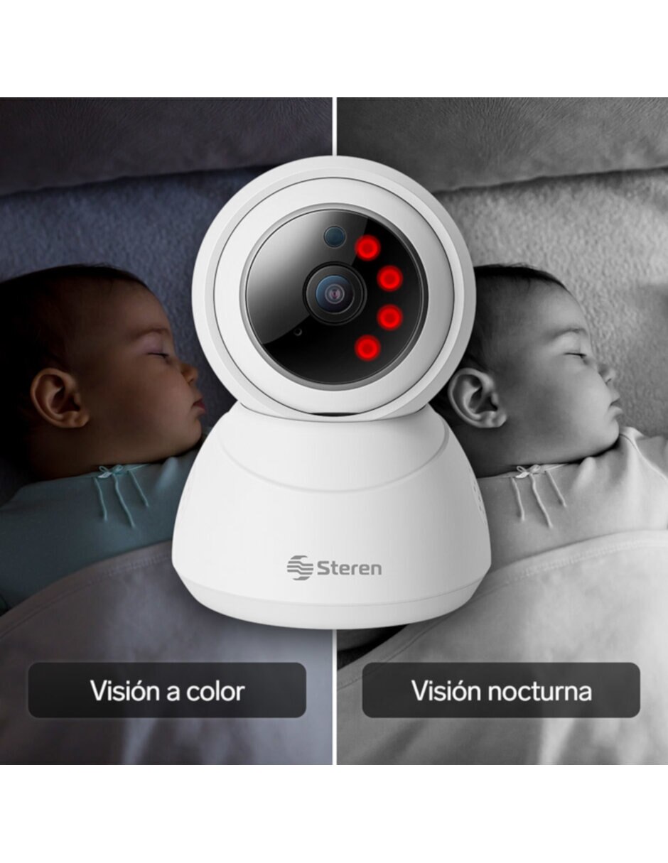 Cámara individual de seguridad Steren inalámbrica Full HD 360° con capacidad para grabar para interior
