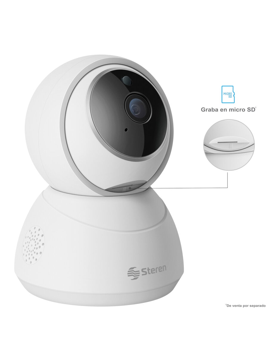 Cámara individual de seguridad inalámbrica Full HD 360° con capacidad para grabar para interior