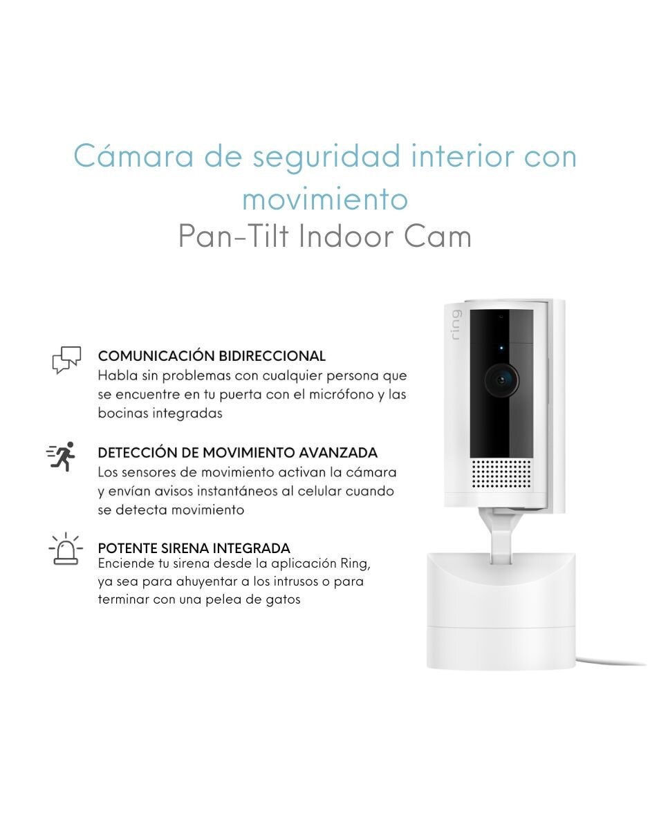 Cámara de seguridad modelo Pant Tilt Indoor Cam alámbrica HD 360° con capacidad para grabar visión nocturna para interior 5