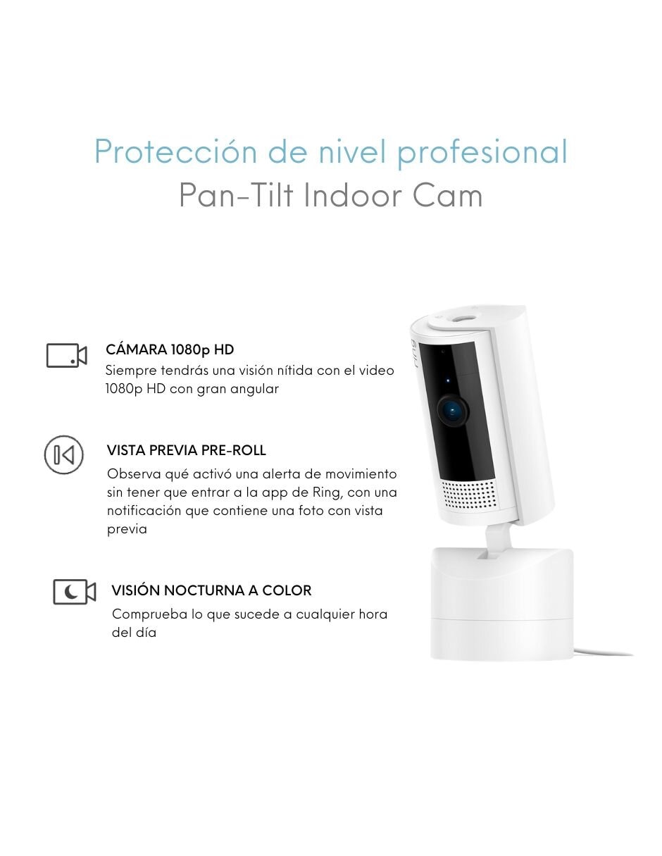 Cámara de seguridad modelo Pant Tilt Indoor Cam alámbrica HD 360° con capacidad para grabar visión nocturna para interior 11