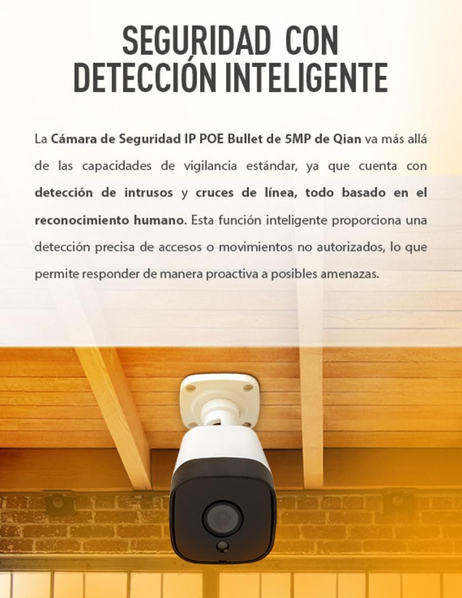 Cámara de seguridad alámbrica Full HD 47° a 100° con capacidad para grabar visión nocturna para interior y exterior 4