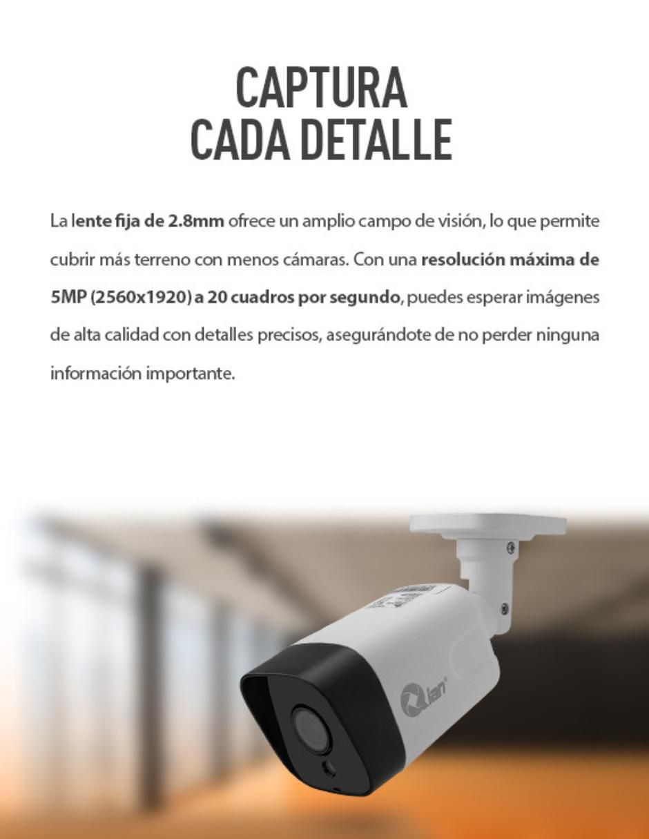 Cámara de seguridad alámbrica Full HD 47° a 100° con capacidad para grabar visión nocturna para interior y exterior 8