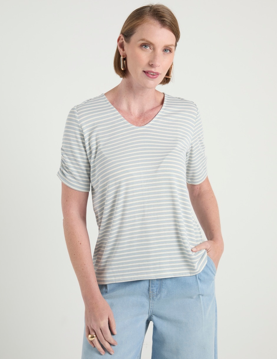 Playera manga corta cuello v mujer 5