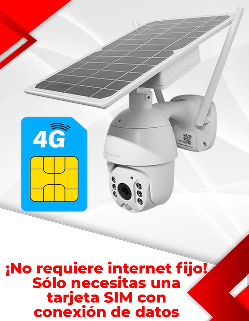 Cámara solar de seguridad inalámbrica Full HD 350° con capacidad para grabar visión nocturna para exterior 2