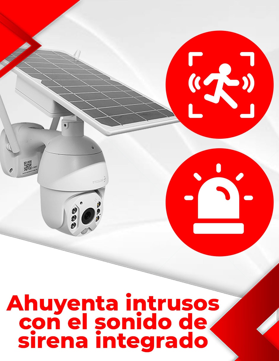 Cámara solar de seguridad inalámbrica Full HD 350° con capacidad para grabar visión nocturna para exterior 9