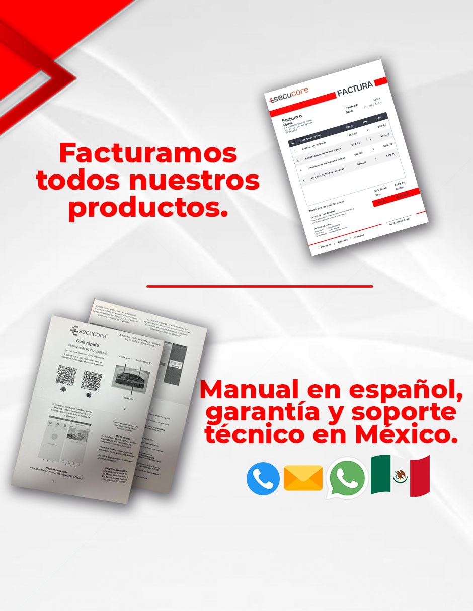 Cámara solar 4G de seguridad Secucore inalámbrica 2K 75° con capacidad para grabar visión nocturna para exterior