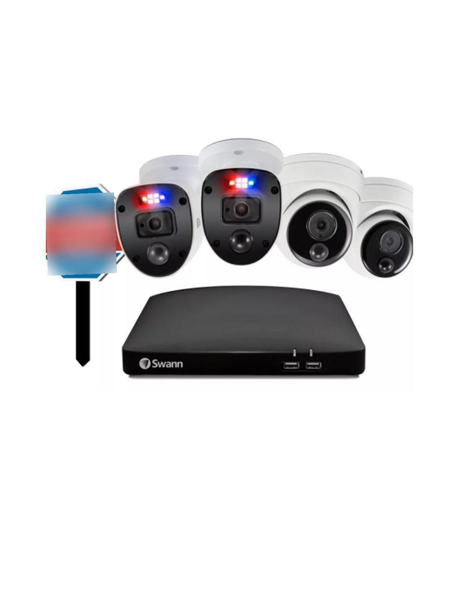 Kit 4 cámaras de seguridad Swann alámbrica Full HD 90° con capacidad para grabar visión nocturna para interior y exterior