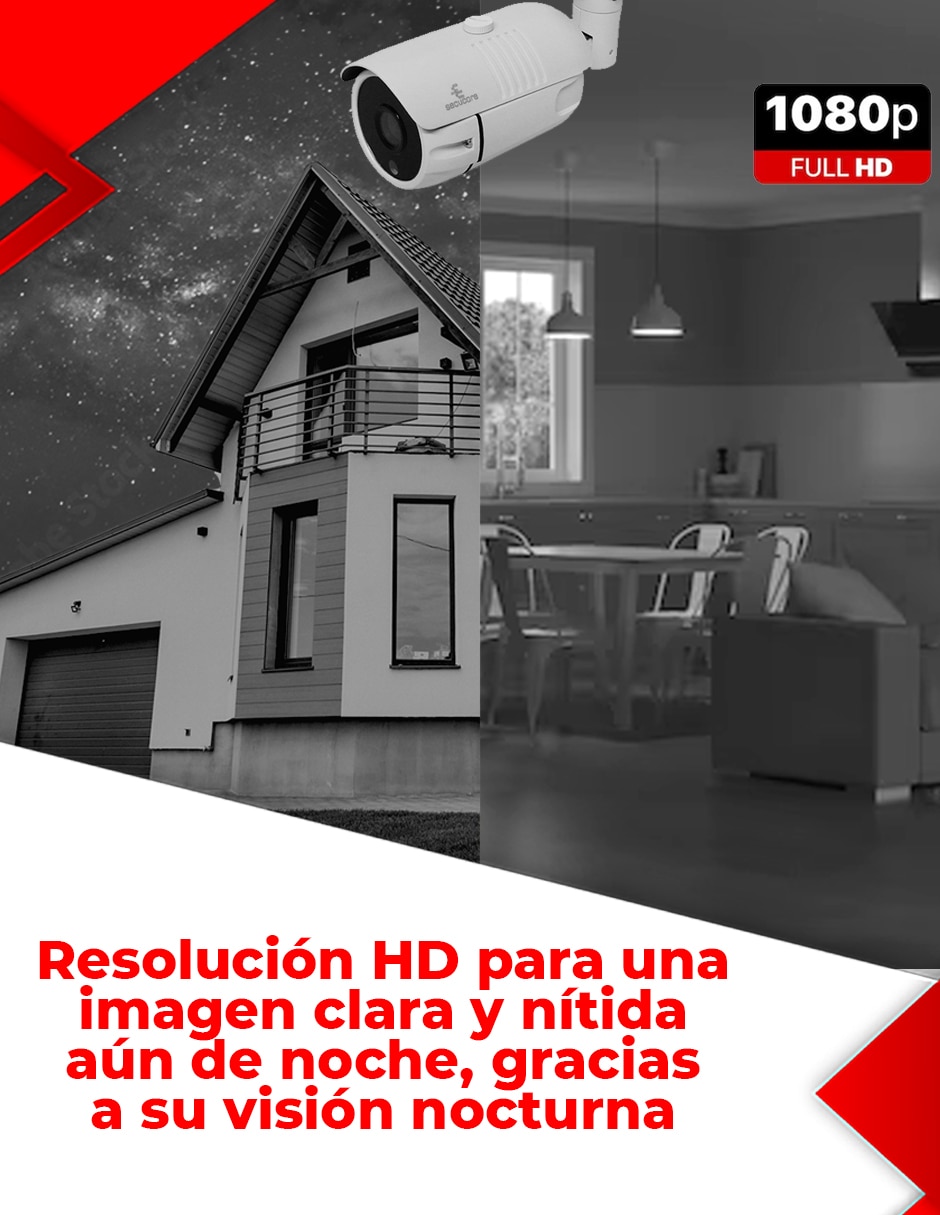Kit 8 cámaras de seguridad Secucore alámbrica 4K/UHD 90 con capacidad para grabar visión nocturna para interior y exterior