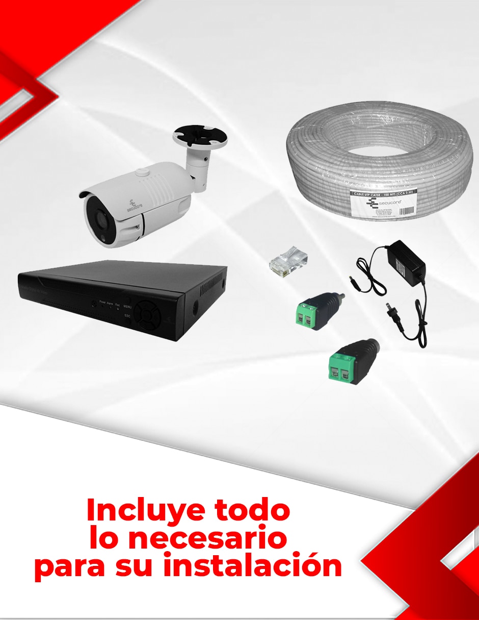Kit 8 cámaras de seguridad Secucore alámbrica 4K/UHD 90 con capacidad para grabar visión nocturna para interior y exterior