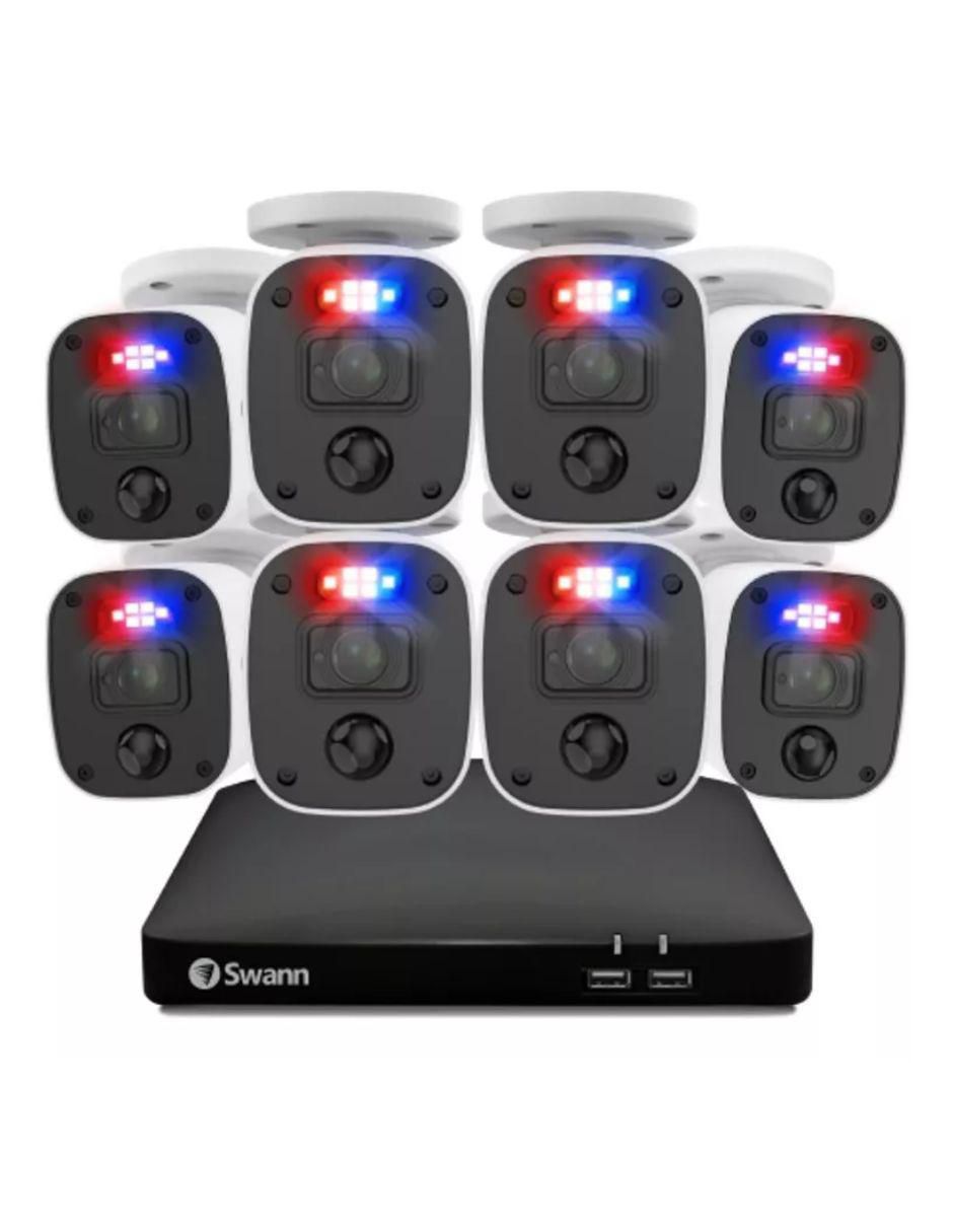 Kit 8 cámaras de seguridad Swann alámbrica 4K/UHD 90 con capacidad para grabar visión nocturna para interior y exterior