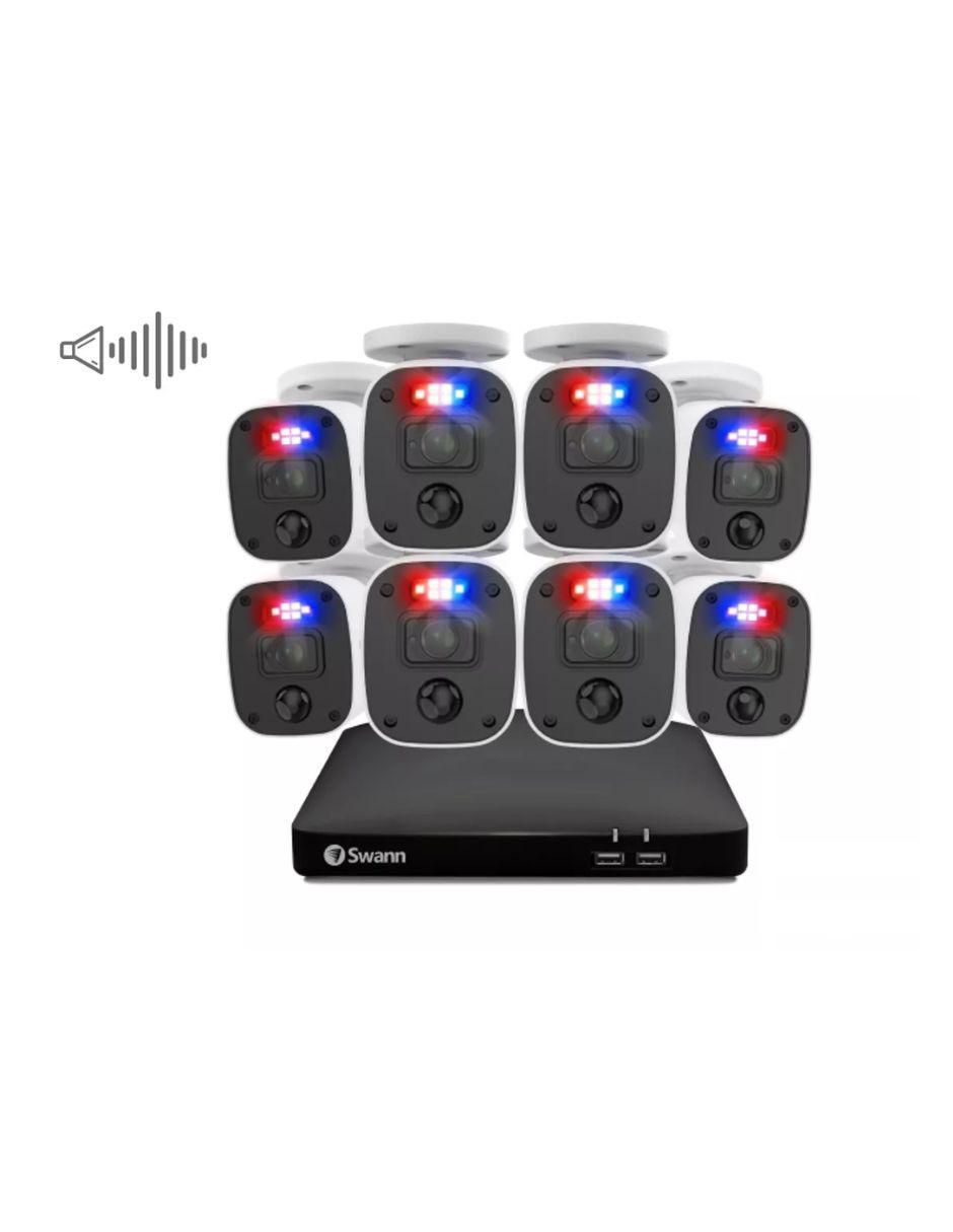 Kit 8 cámaras de seguridad Swann alámbrica 4K/UHD 90 con capacidad para grabar visión nocturna para interior y exterior