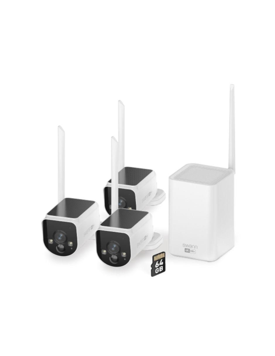 Cámara solar de seguridad inalámbrica 4K/UHD 110 con capacidad para grabar visión nocturna para interior y exterior