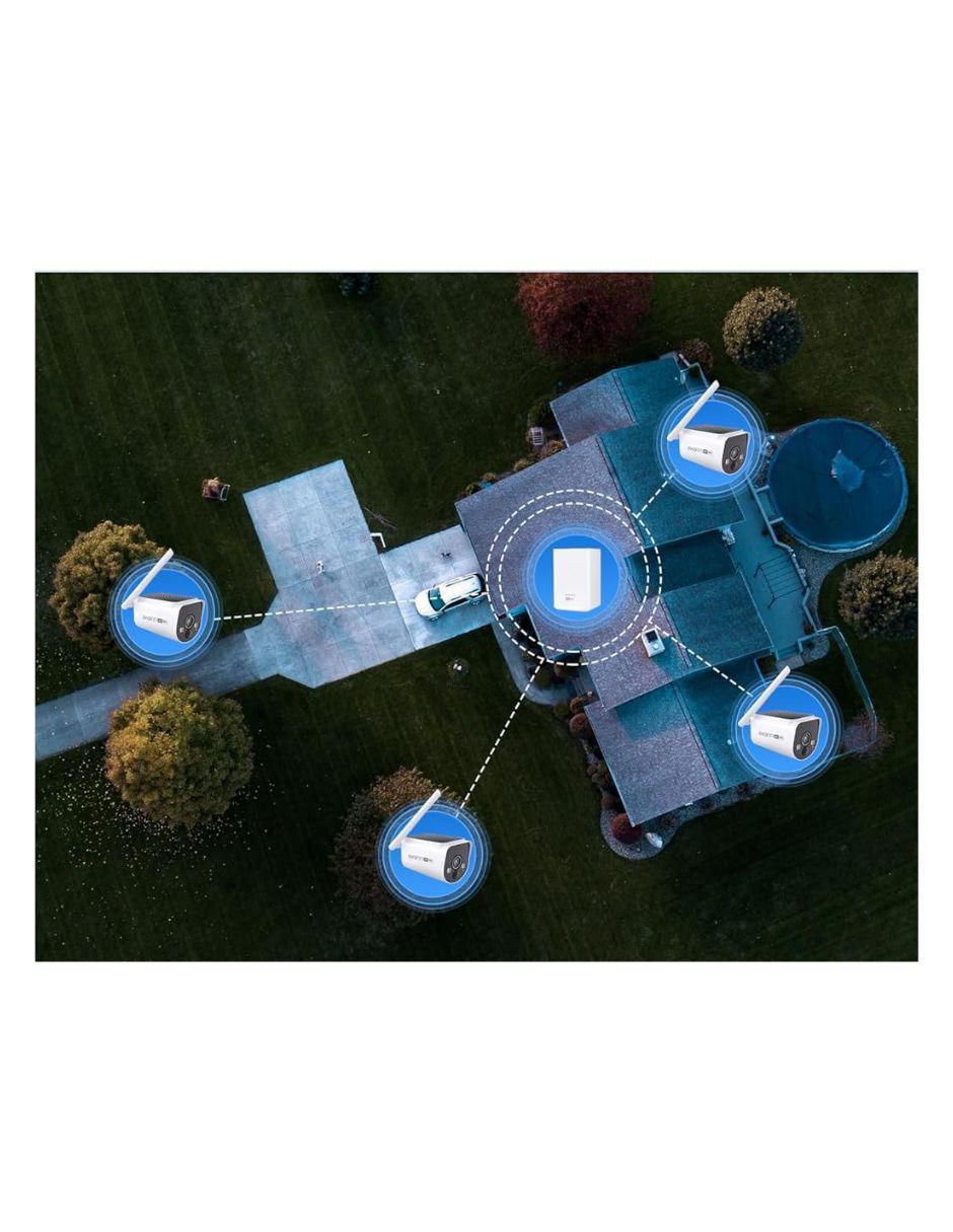 Cámara solar de seguridad inalámbrica 4K/UHD 110 con capacidad para grabar visión nocturna para interior y exterior