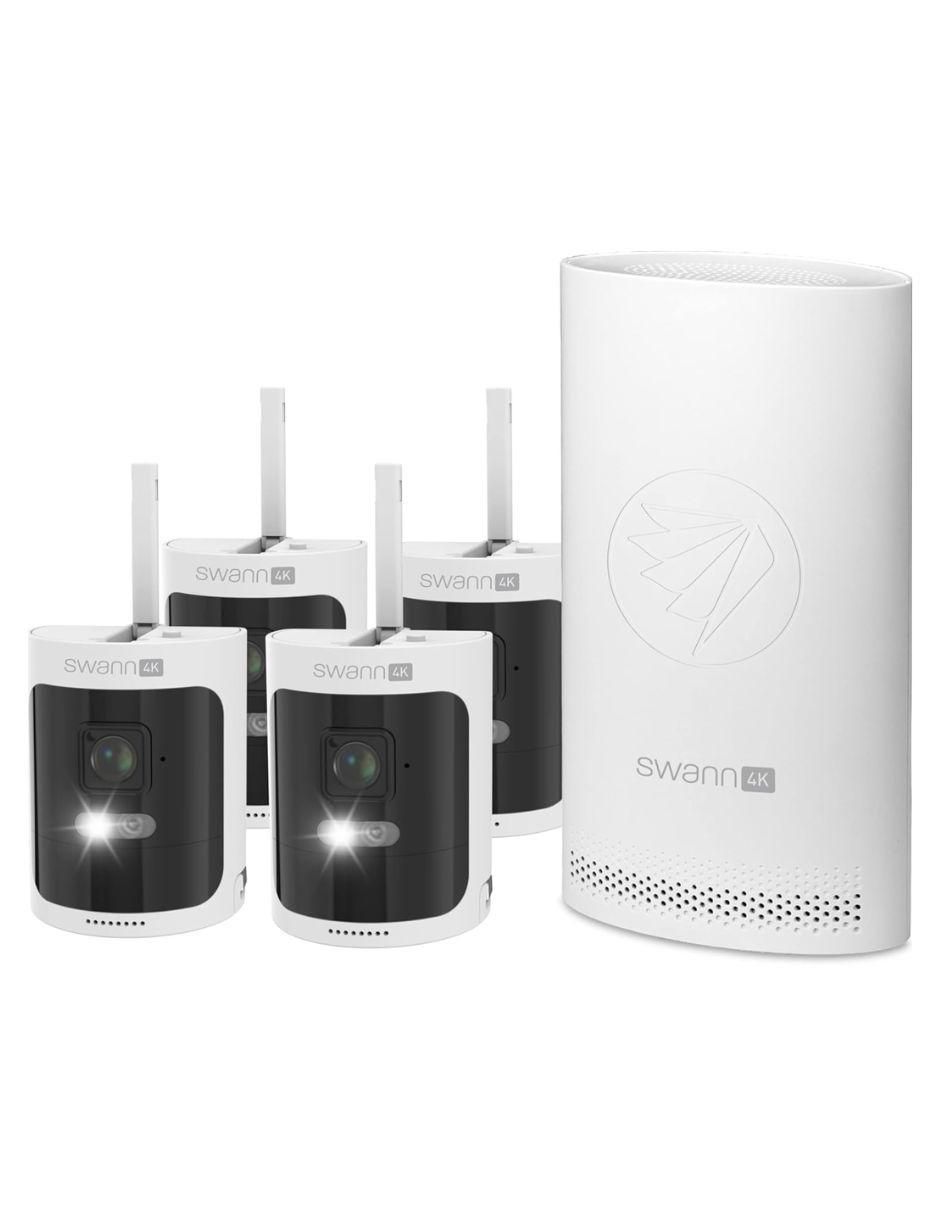 Kit 4 cámaras de seguridad Swann inalámbrica 4K/UHD 110 con capacidad para grabar visión nocturna para interior y exterior