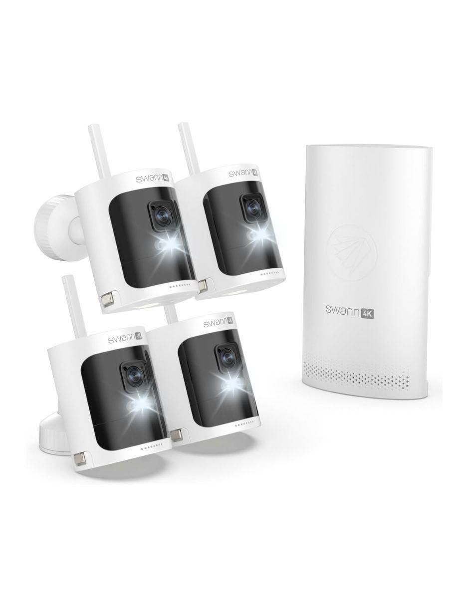 Kit 4 cámaras de seguridad Swann inalámbrica 4K/UHD 110 con capacidad para grabar visión nocturna para interior y exterior