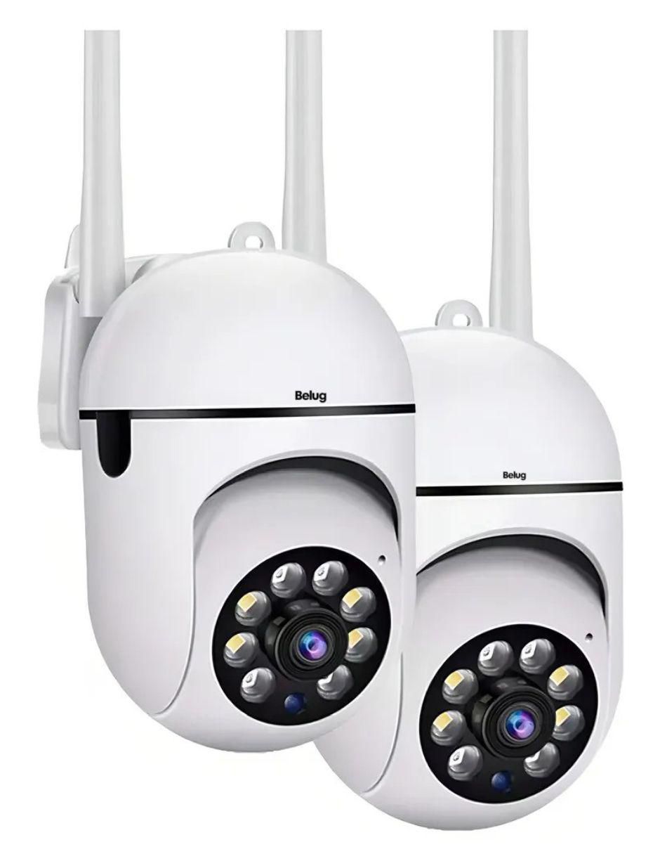 Kit 2 cámaras de seguridad Belug inalámbricas full HD 360° con visión nocturna con capacidad para grabar para interior y exterior