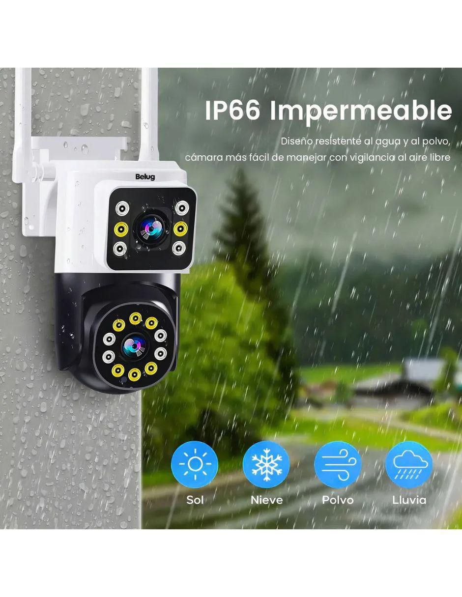 Cámara individual de seguridad con visión nocturna Belug inalámbrica HD 90° con capacidad de grabar para exterior