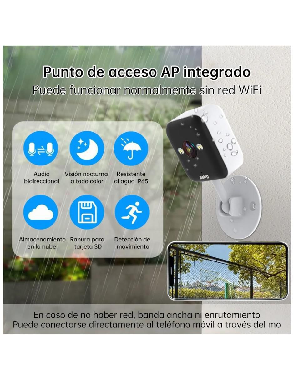 Cámara Wi-Fi de seguridad con visión nocturna Inalámbrica HD 360° con capacidad de grabar para interior y exterior 2