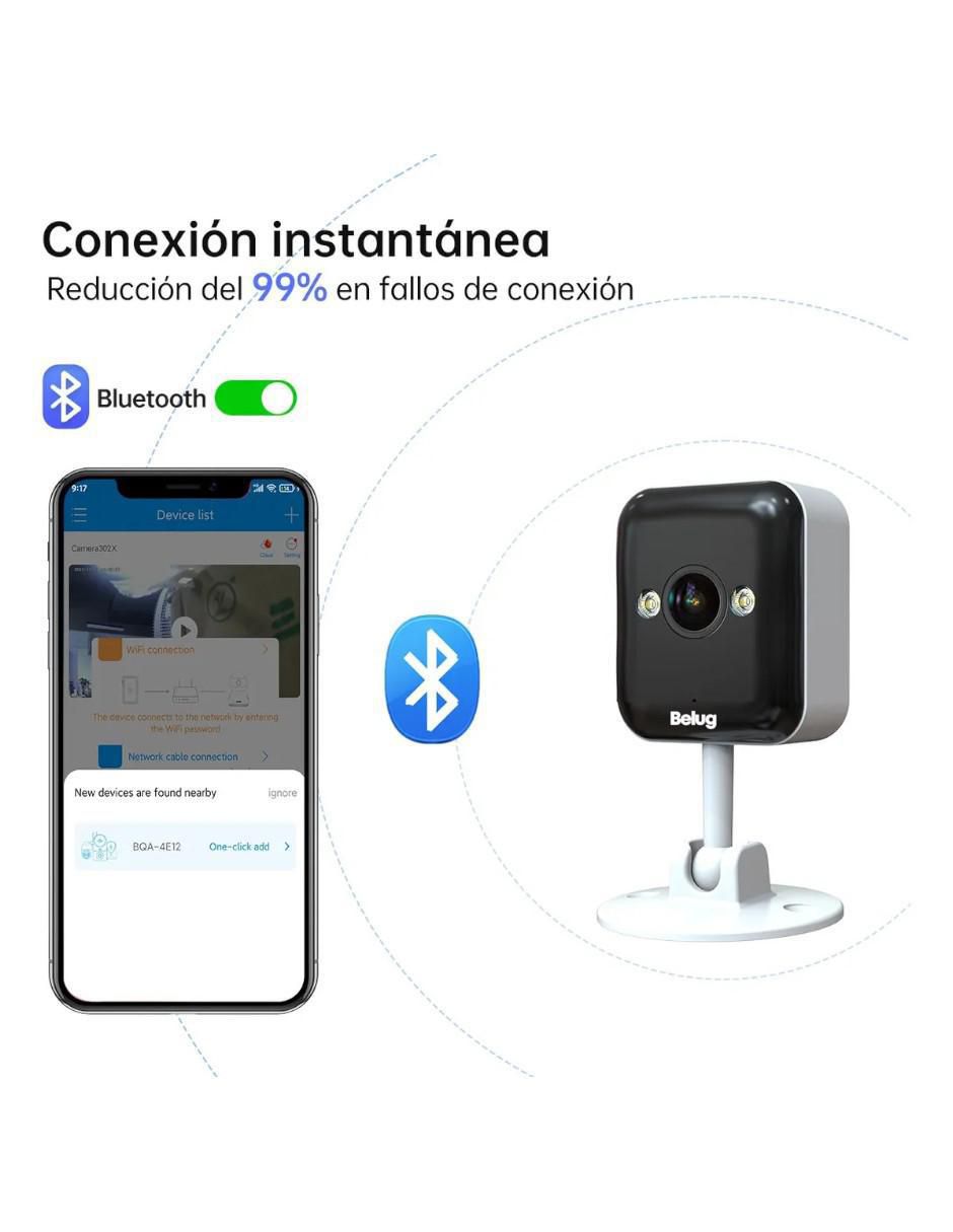 Cámara Wi-Fi de seguridad con visión nocturna Inalámbrica HD 360° con capacidad de grabar para interior y exterior 3