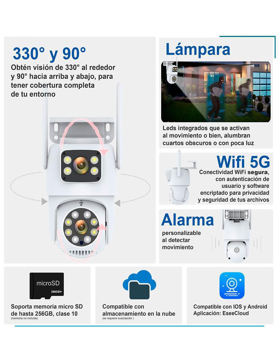 Cámara individual de seguridad modelo VS-W43 inalámbrica 4K/UHD 90° ​con capacidad de grabar y visión nocturna para interior y exterior 3