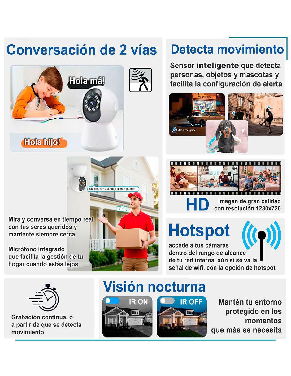 Cámara individual de seguridad Vak VS-M10 inalámbrica 4K/UHD 63° con capacidad de grabar con visión nocturna para interio