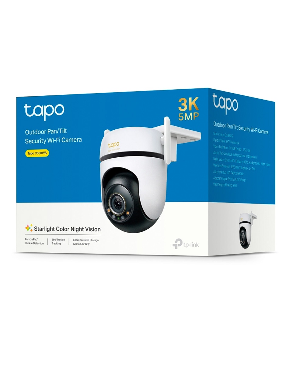 Cámara individual de seguridad inalámbrica 3K 360° con capacidad de grabar visión nocturnapara Exterior 3