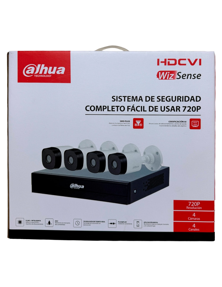 Kit 4 cámaras de seguridad modelo Kit/xvr1b04-I/t/4-b1a11n-0280b alámbrica hd 92° para Interior y exterior 2