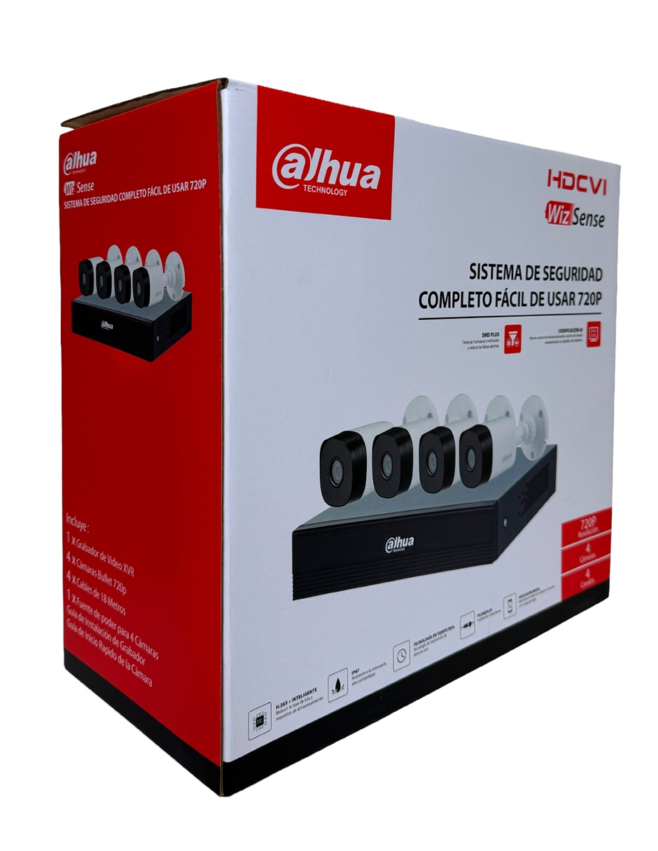 Kit 4 cámaras de seguridad modelo Kit/xvr1b04-I/t/4-b1a11n-0280b alámbrica hd 92° para Interior y exterior 3