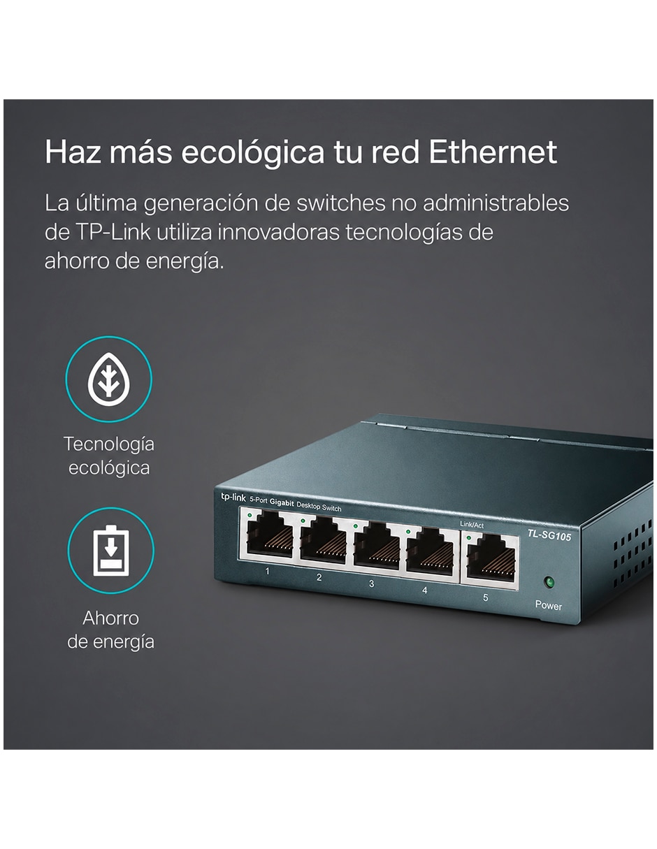 Conmutador ethernet alámbrica tpli tl-sg105 v 1 3