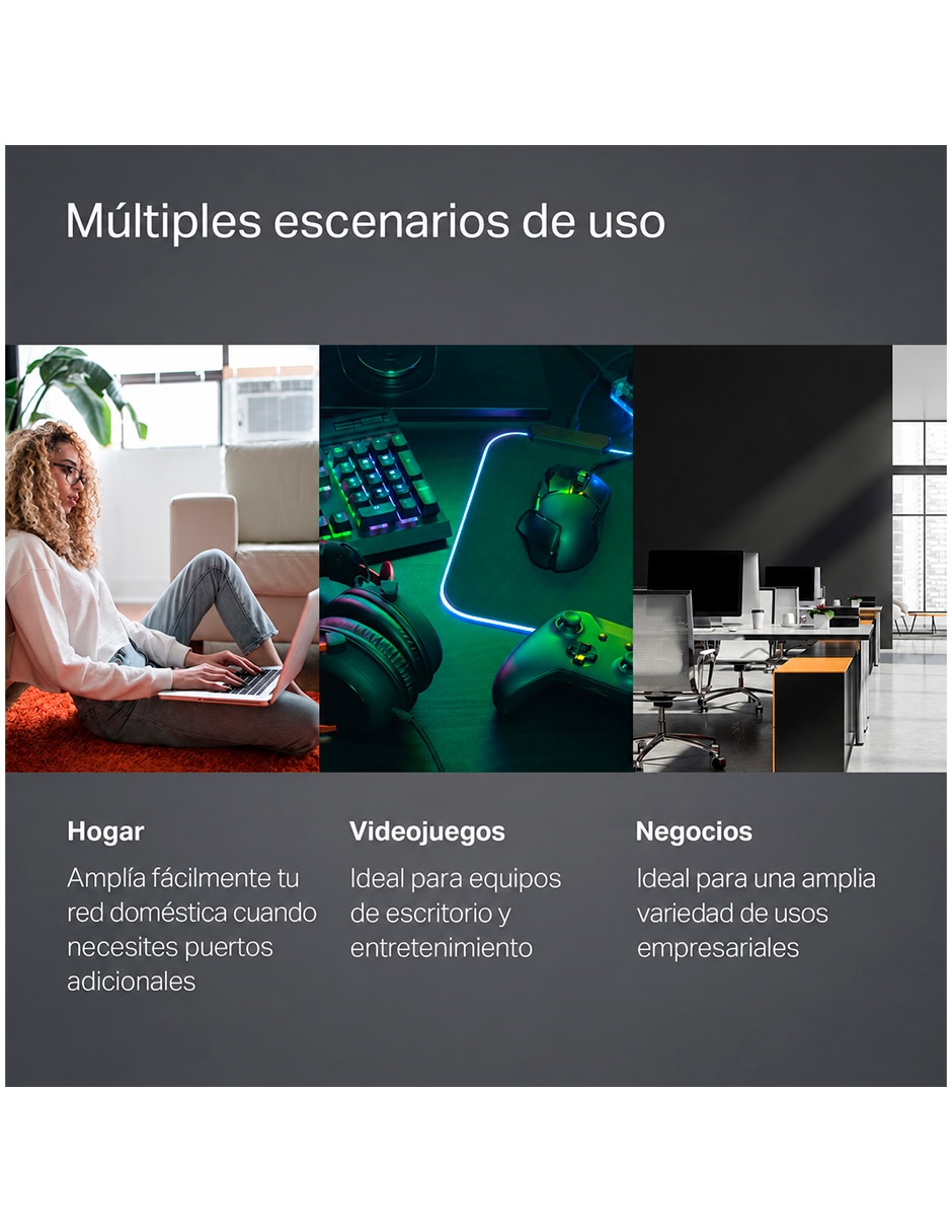 Conmutador ethernet alámbrica tpli tl-sg105 v 1 2