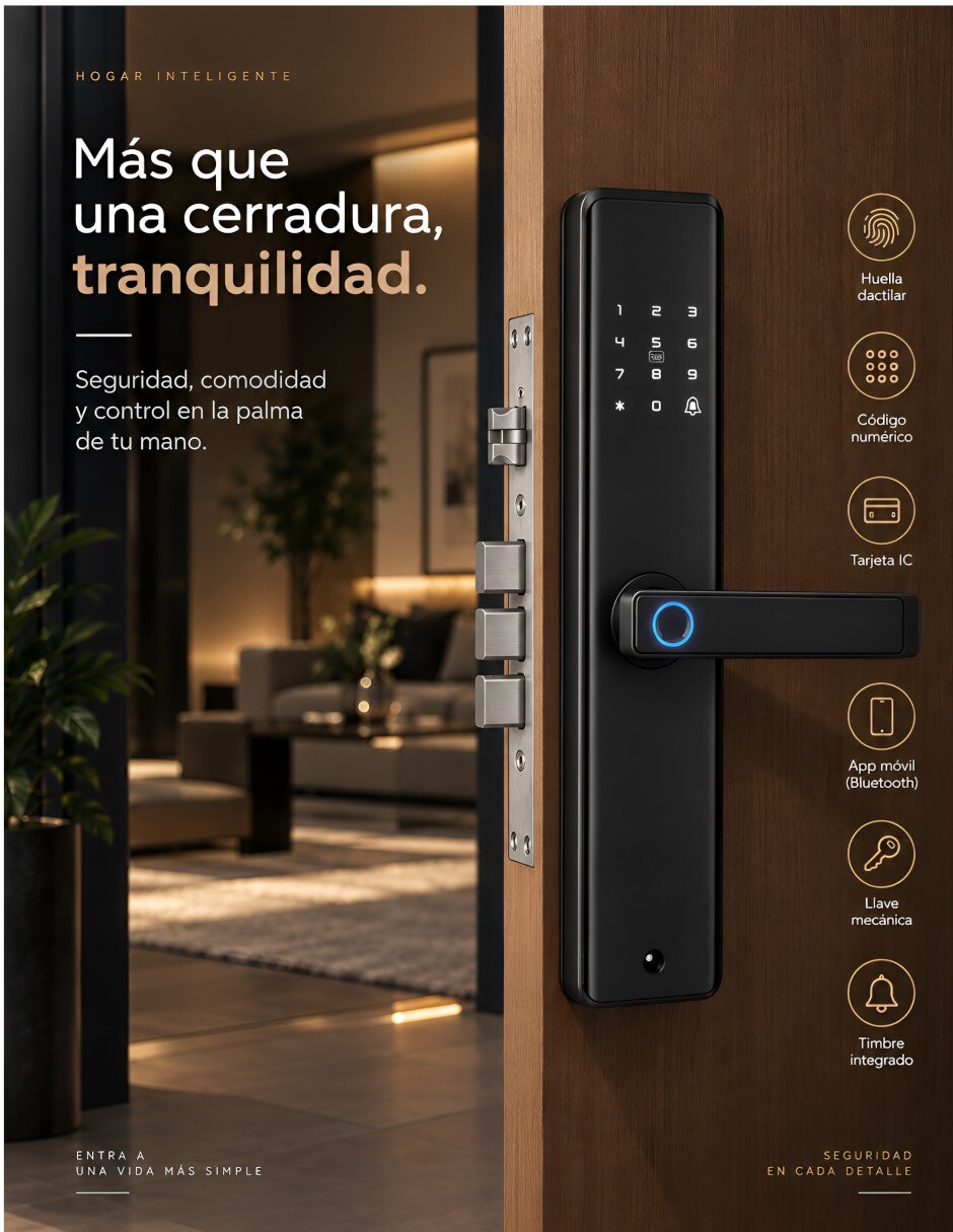 Cerradura Digital Modelo Negro de Combinación 2