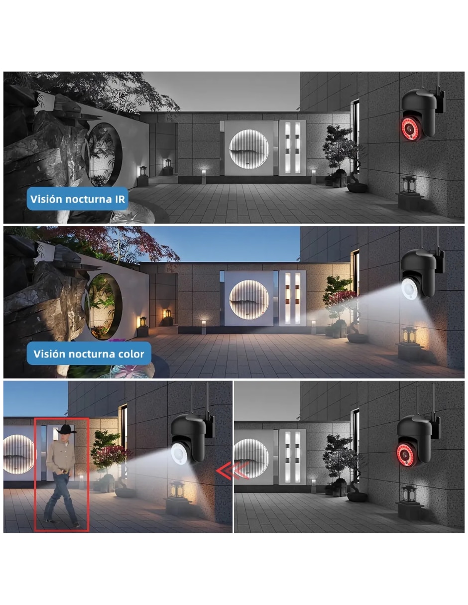Kit 2 cámaras de seguridad modelo Inalámbrica Full HD 180° Sí para Interior y exterior