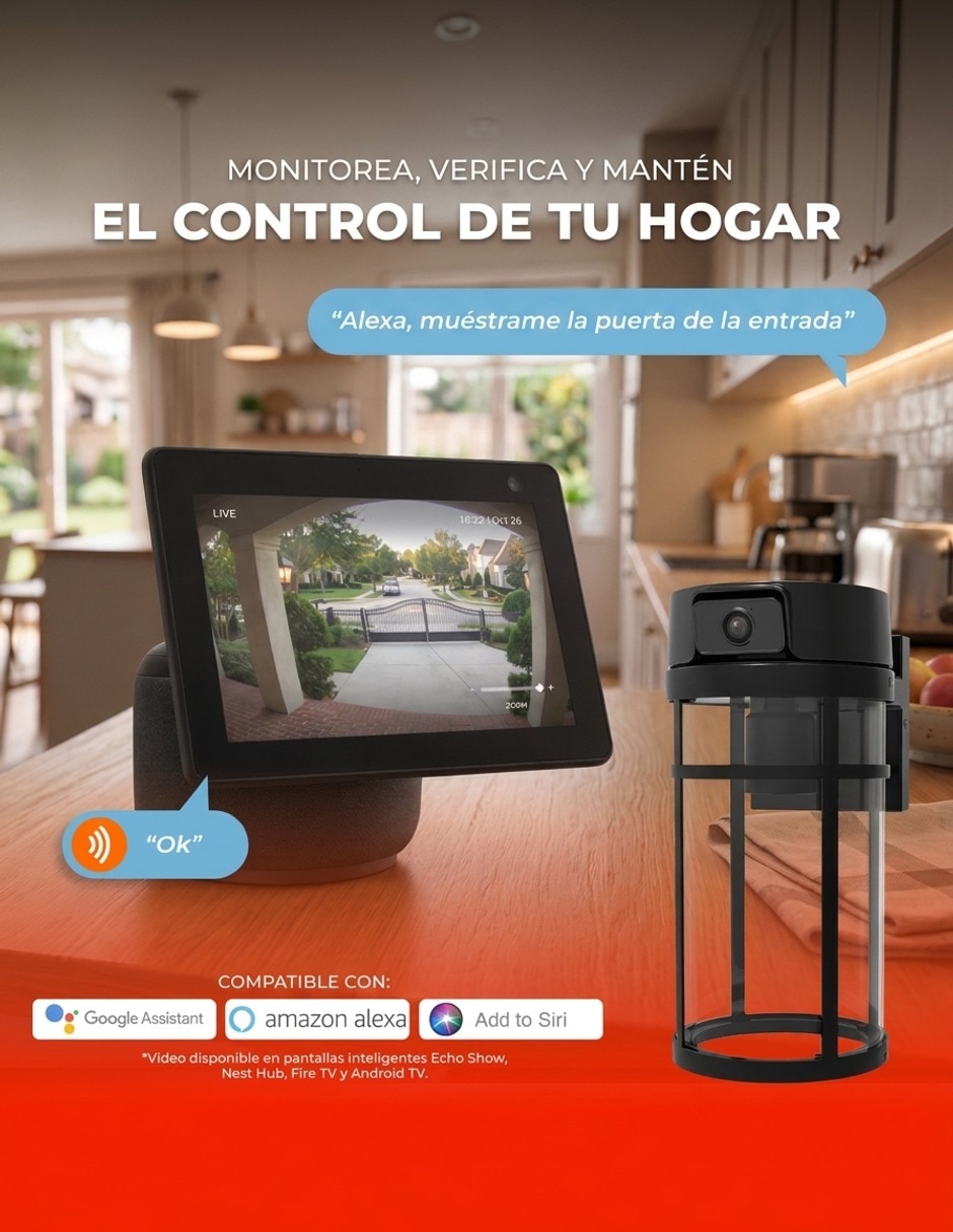 Cámara Wi-Fi de seguridad modelo Light Guard inalámbrica 2K 160°/170° para exterior 2